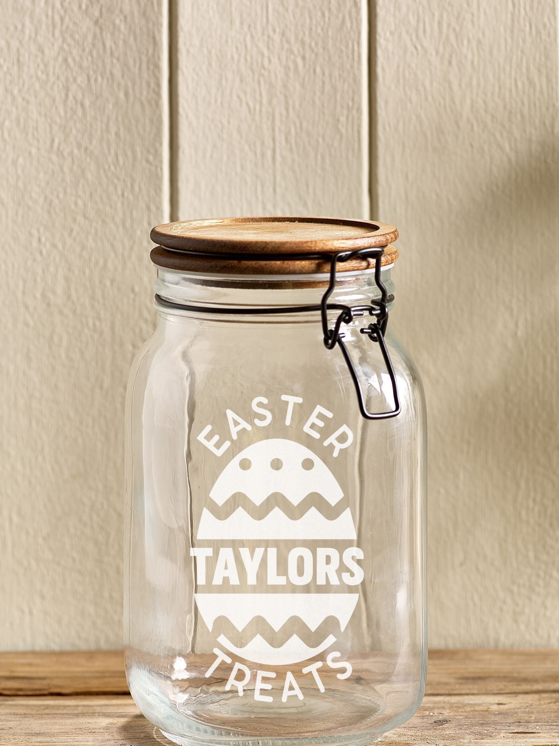 Loveabode personalised Easter treat jar with lid, 1500ml - British product