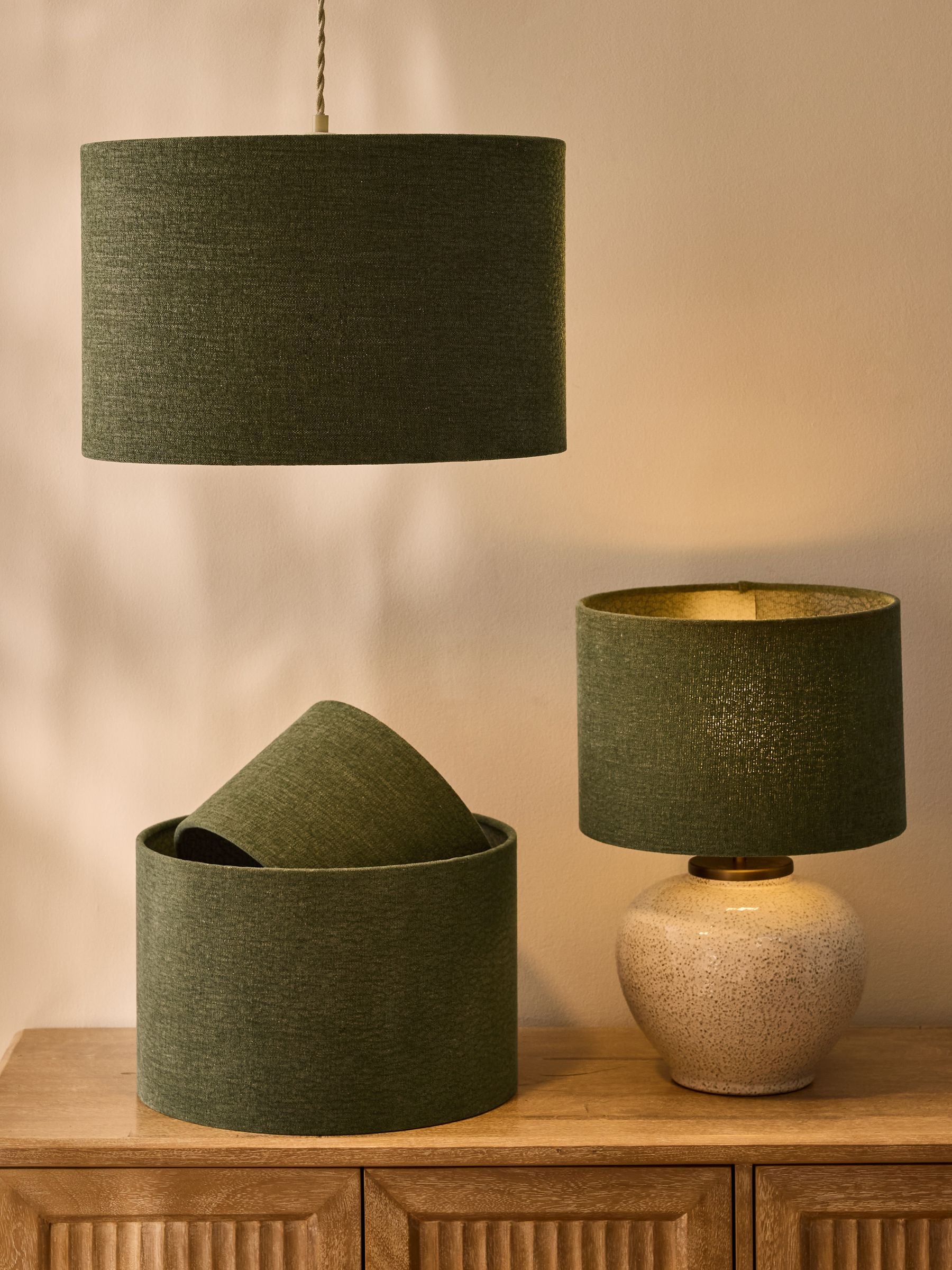 Green Easy Fit Relaxed Shade Ceiling Light