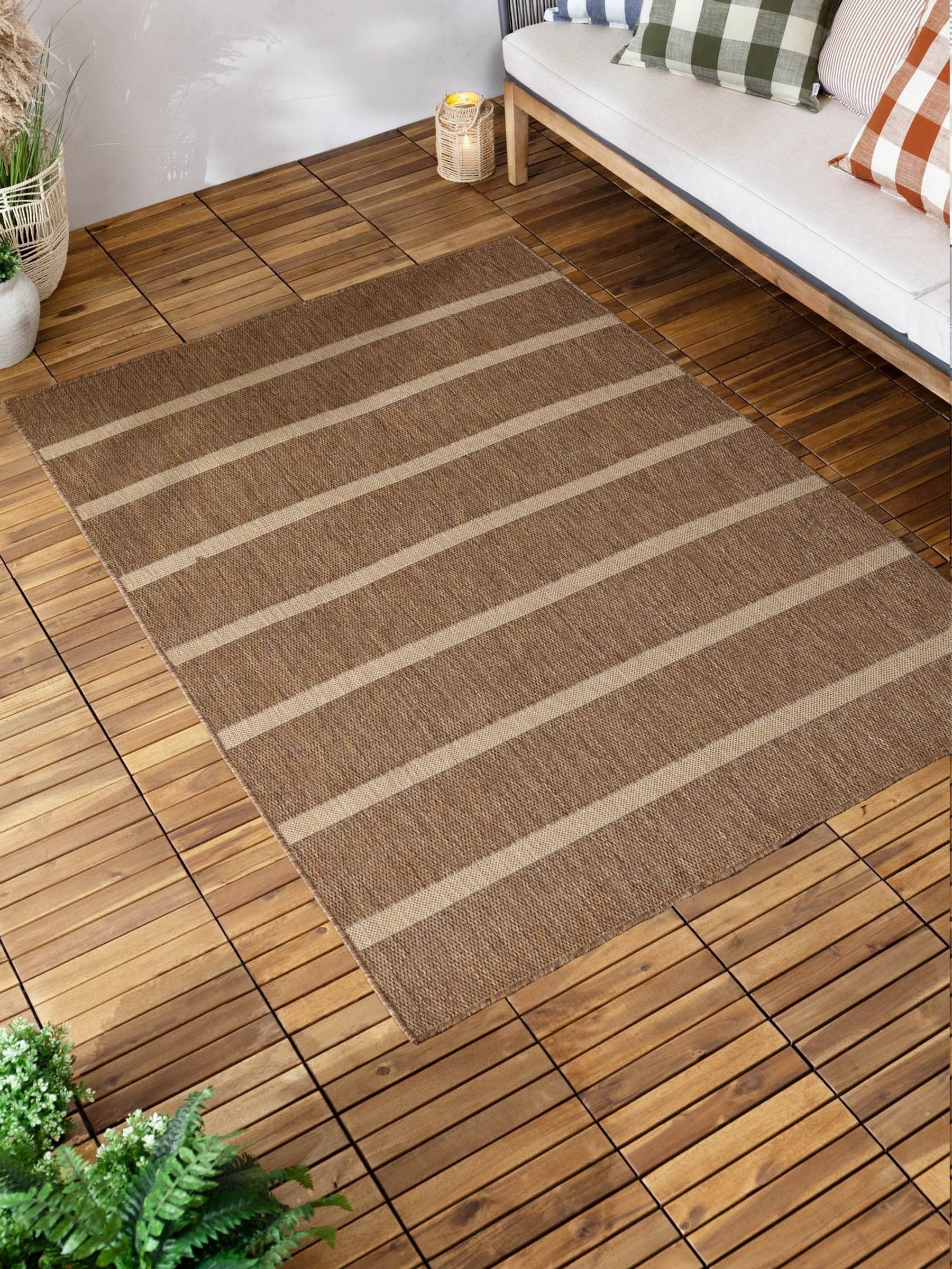 Yard Tala Stripe jute effect rug, UK version