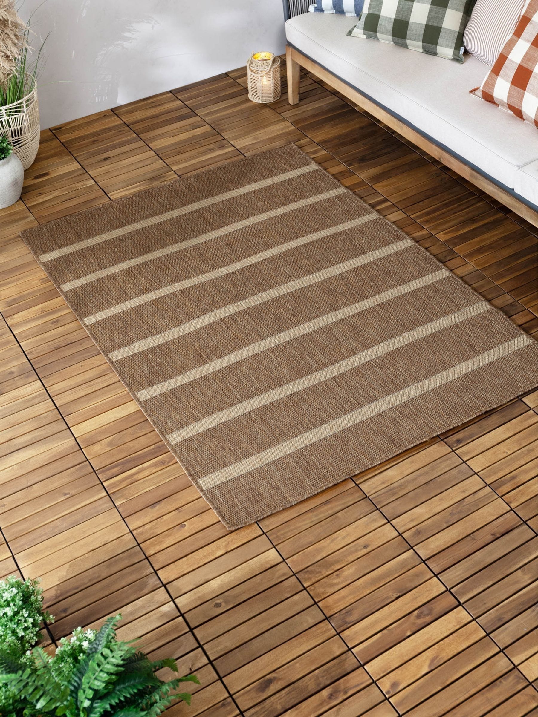 Yard Tala Stripe jute effect rug, UK version