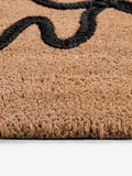 Black braided bow coir doormat, UK version
