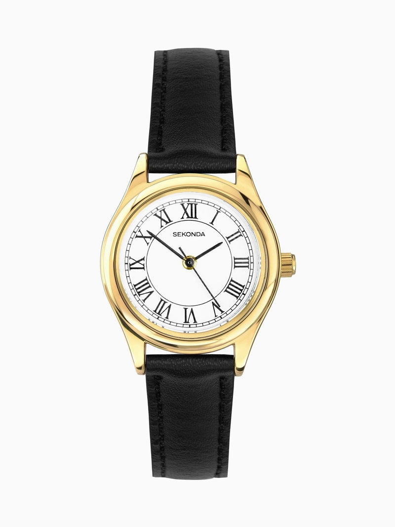 Ladies' Classic Watch with Silver Alloy Case and Brown Leather Strap, 25mm, Water Resistant
