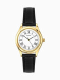 Ladies' Classic Watch with Silver Alloy Case and Brown Leather Strap, 25mm, Water Resistant