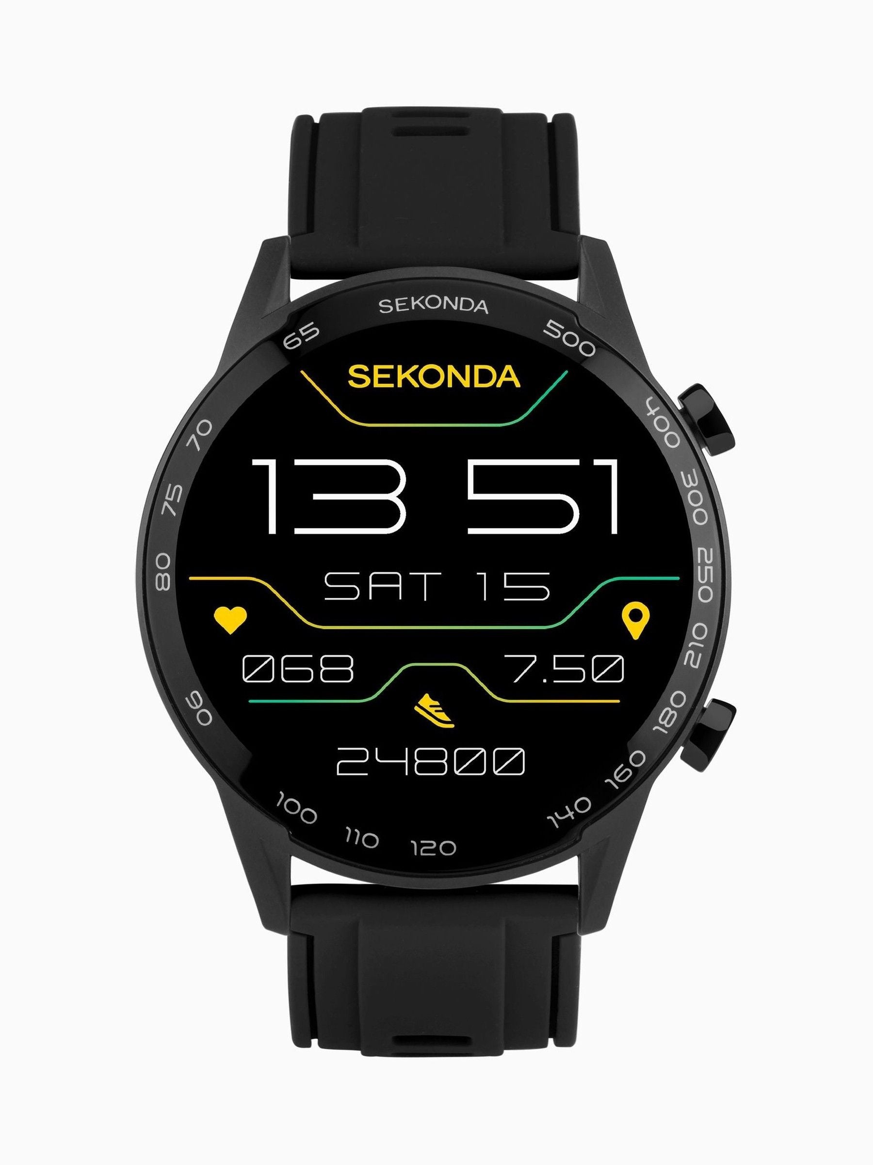 45mm Round Case Smart Watch with Touch Screen and Silicone Strap