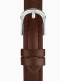 Ladies' Classic Watch with Silver Alloy Case and Brown Leather Strap, 25mm, Water Resistant