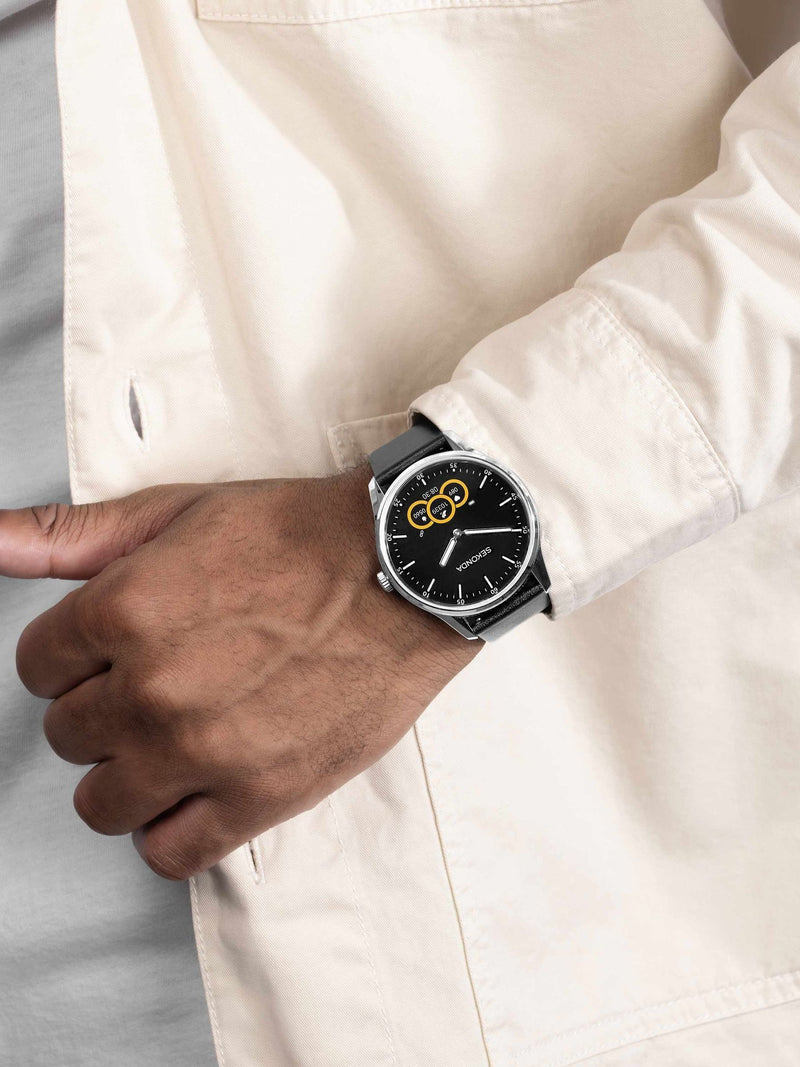 Sekonda Black hybrid smart watch 45mm (British brand)