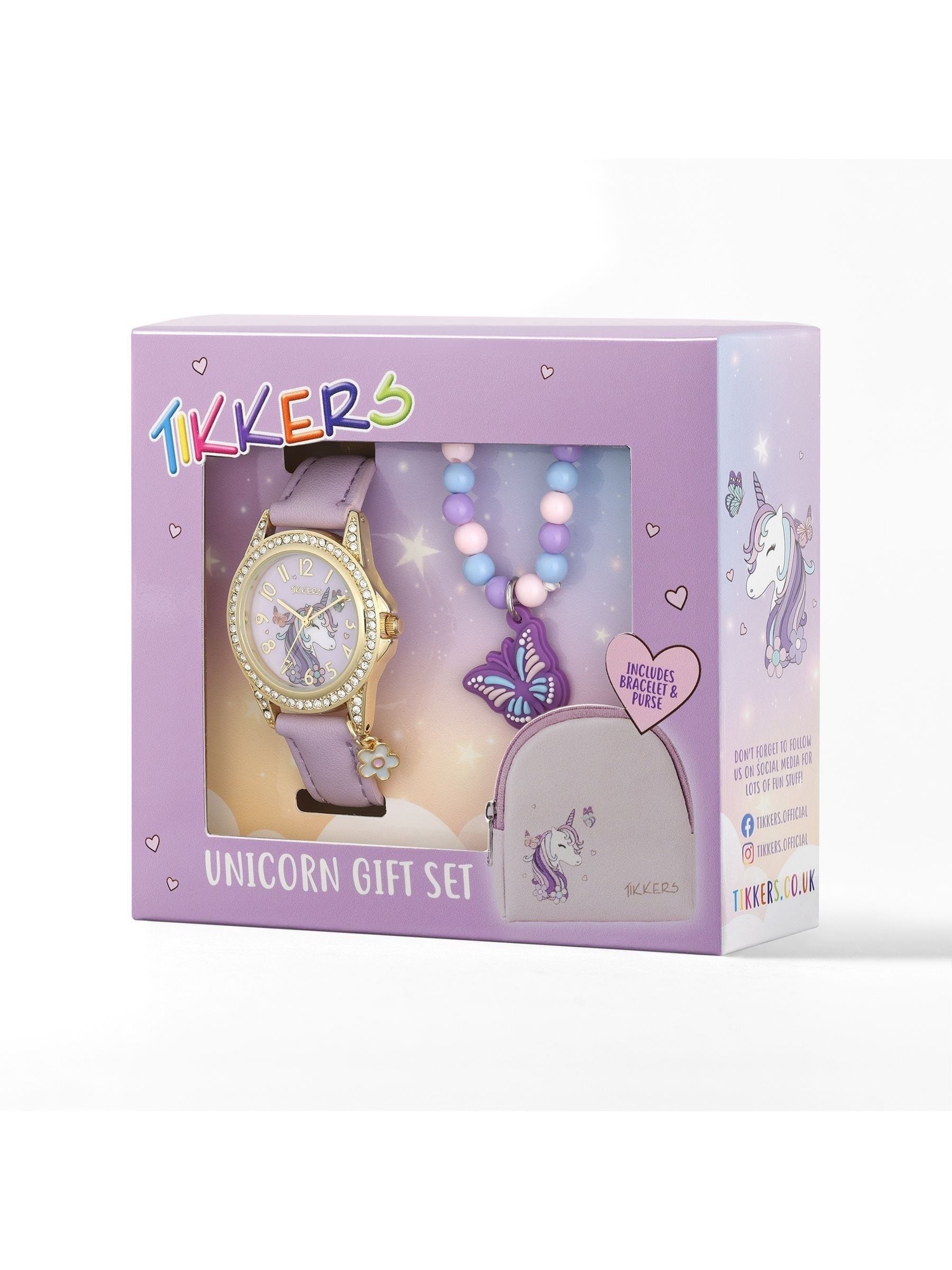 Peers Hardy Tikkers watch set with glitter dial, purse and necklace, imported from the UK