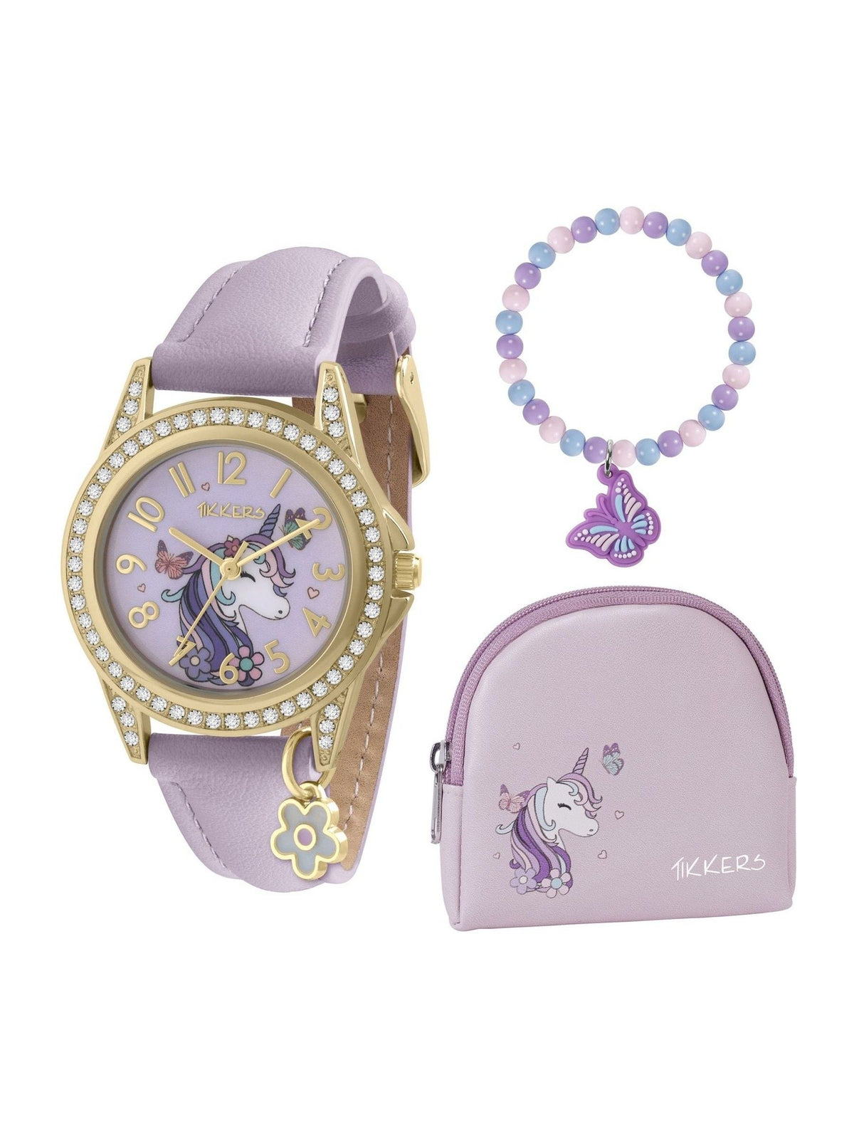 Peers Hardy Tikkers watch set with glitter dial, purse and necklace, imported from the UK