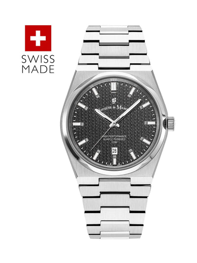 Next Jacques Du Manoir Horizon Silver Tone Gents Men's Watch 41mm- Buy online at McGrocer