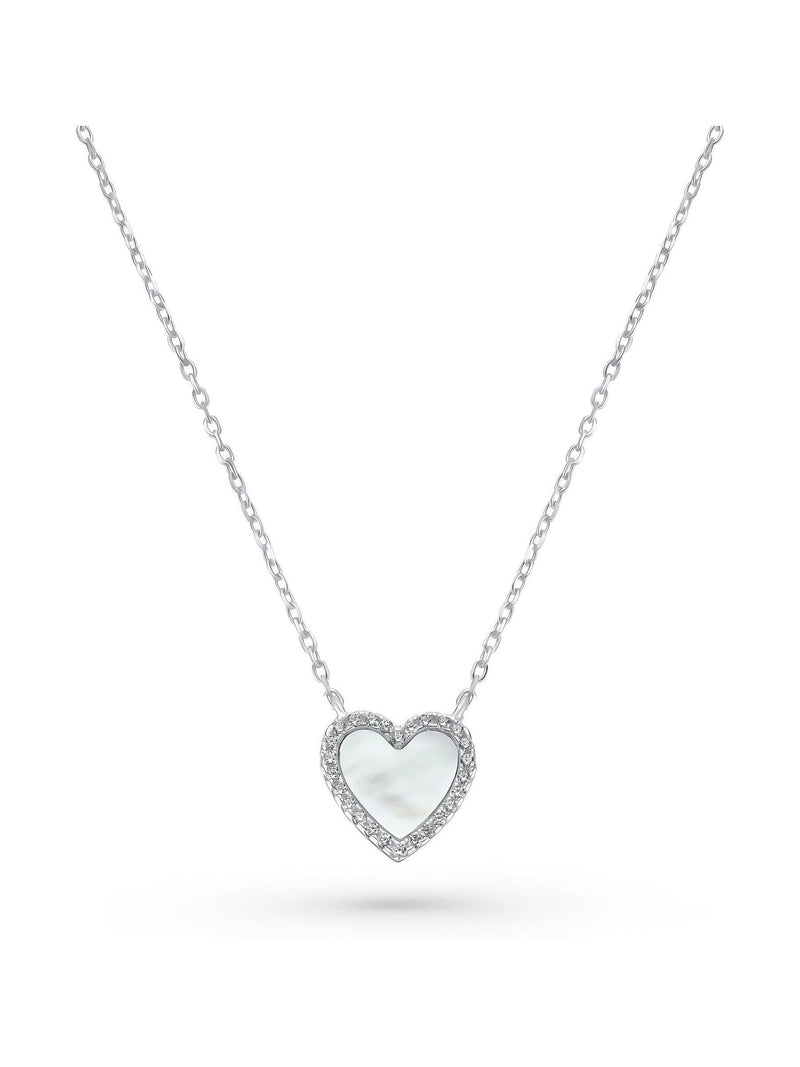 Beaverbrooks cubic zirconia mother of pearl heart necklace 44cm - British product