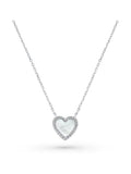 Beaverbrooks cubic zirconia mother of pearl heart necklace 44cm - British product