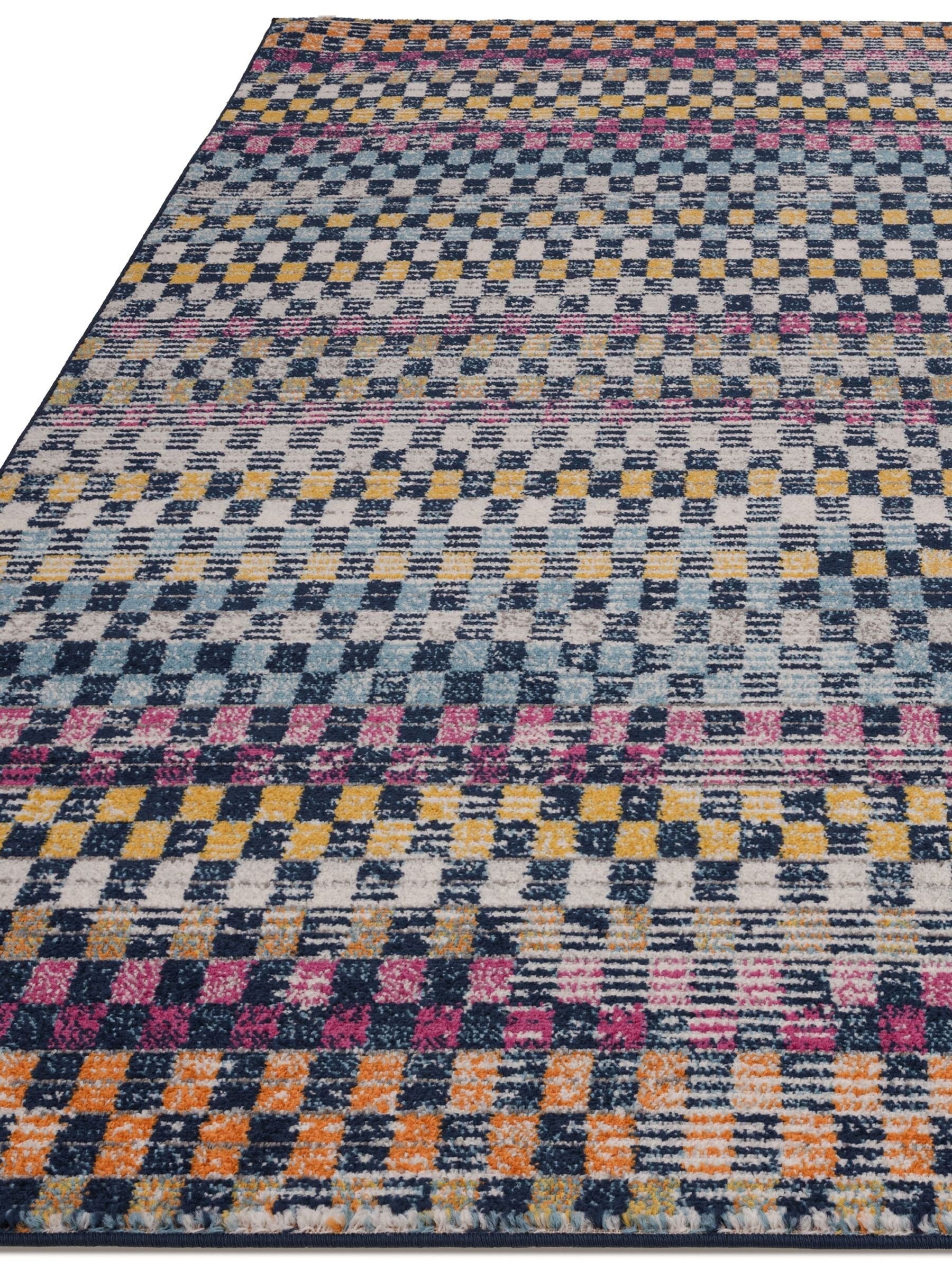 Muse check bright rug, imported from the UK