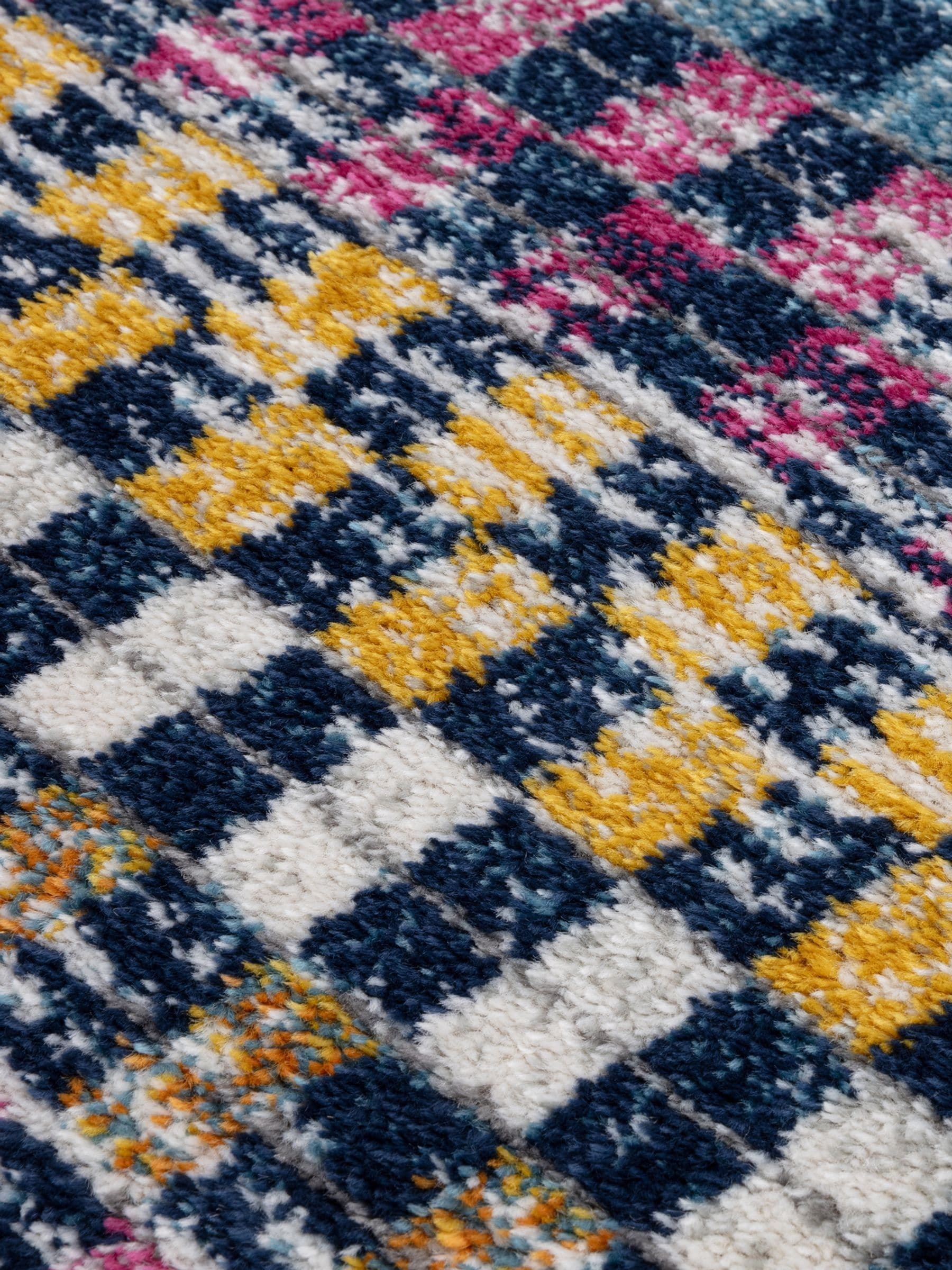 Muse check bright rug, imported from the UK