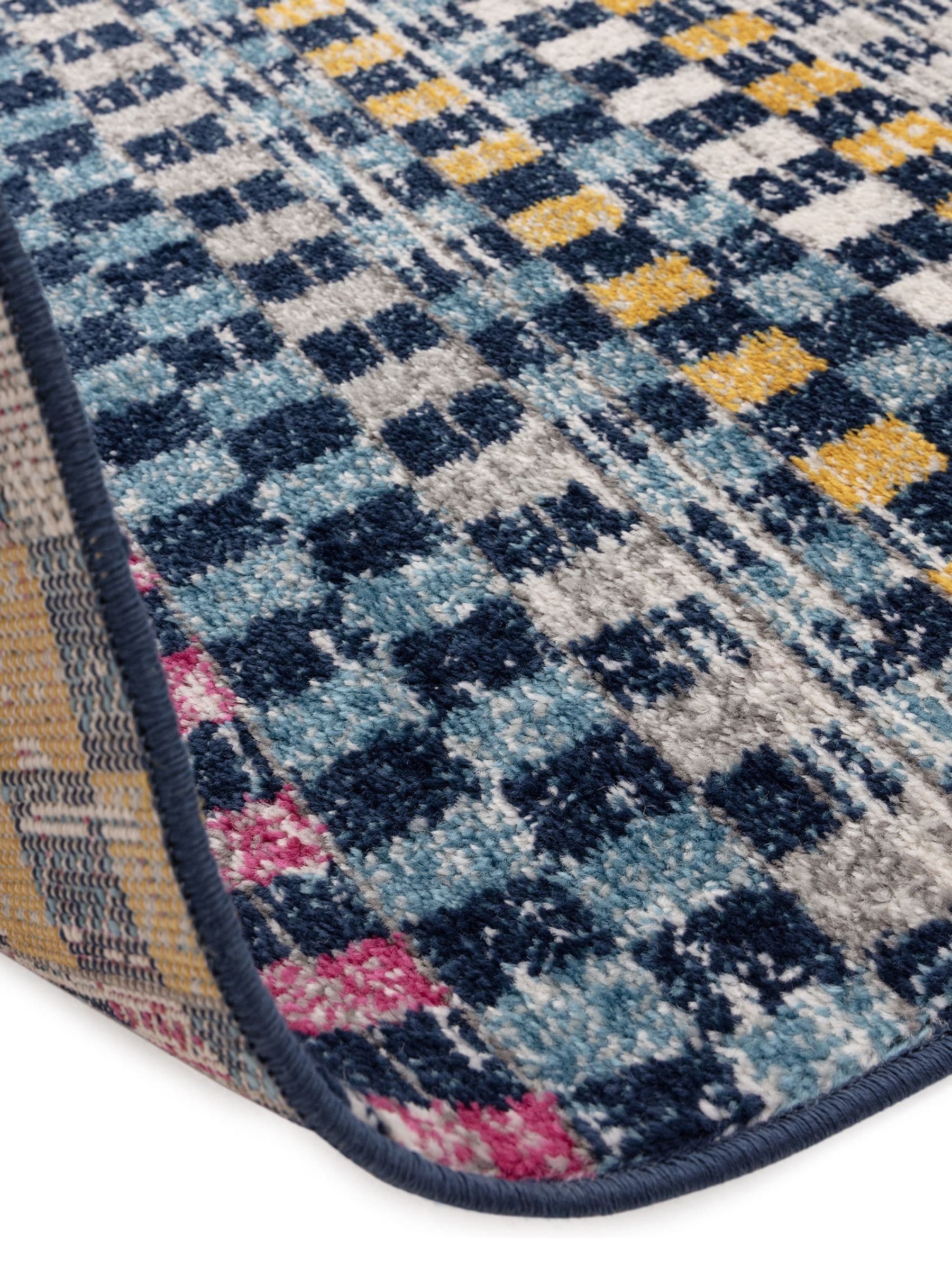 Muse check bright rug, imported from the UK