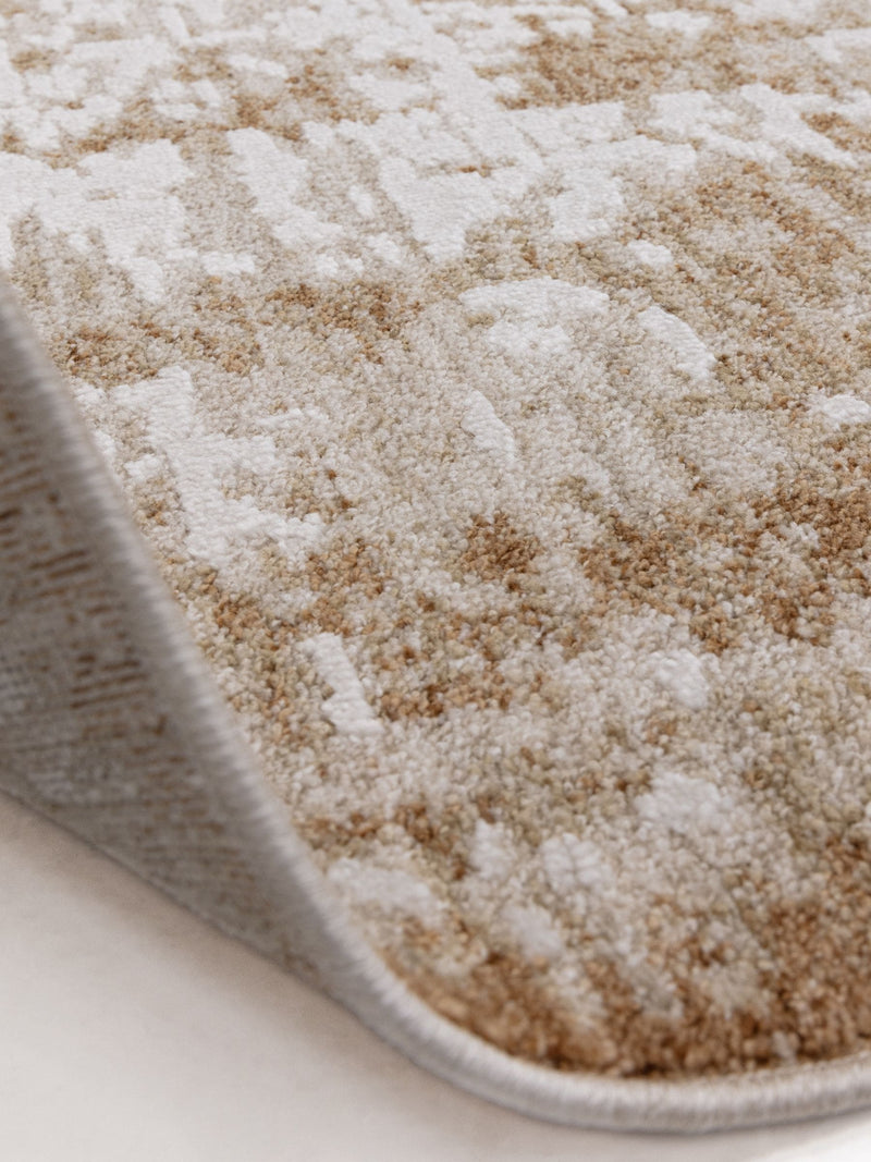 Beige Anders Abstract Rug poly blend with subtle shimmer, UK version