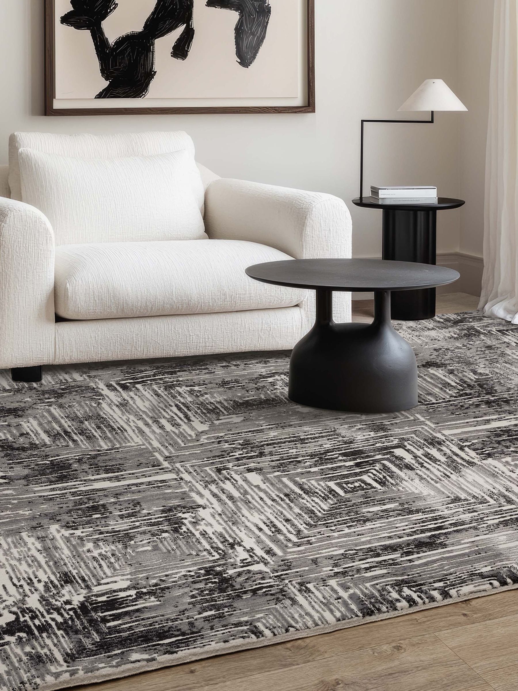 Grey Kuza Portrait Lustre Rug