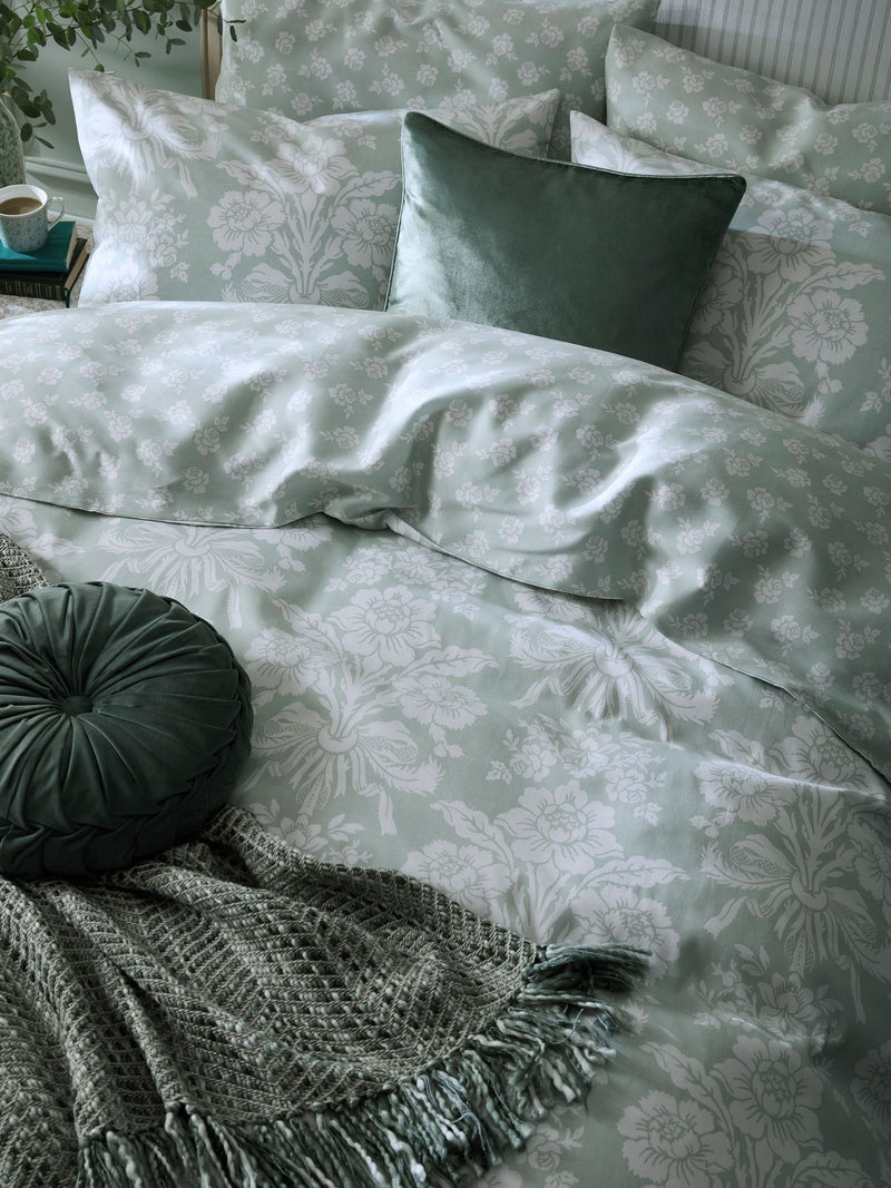 Laura Ashley Tatton green duck egg duvet cover and pillowcase set, UK version