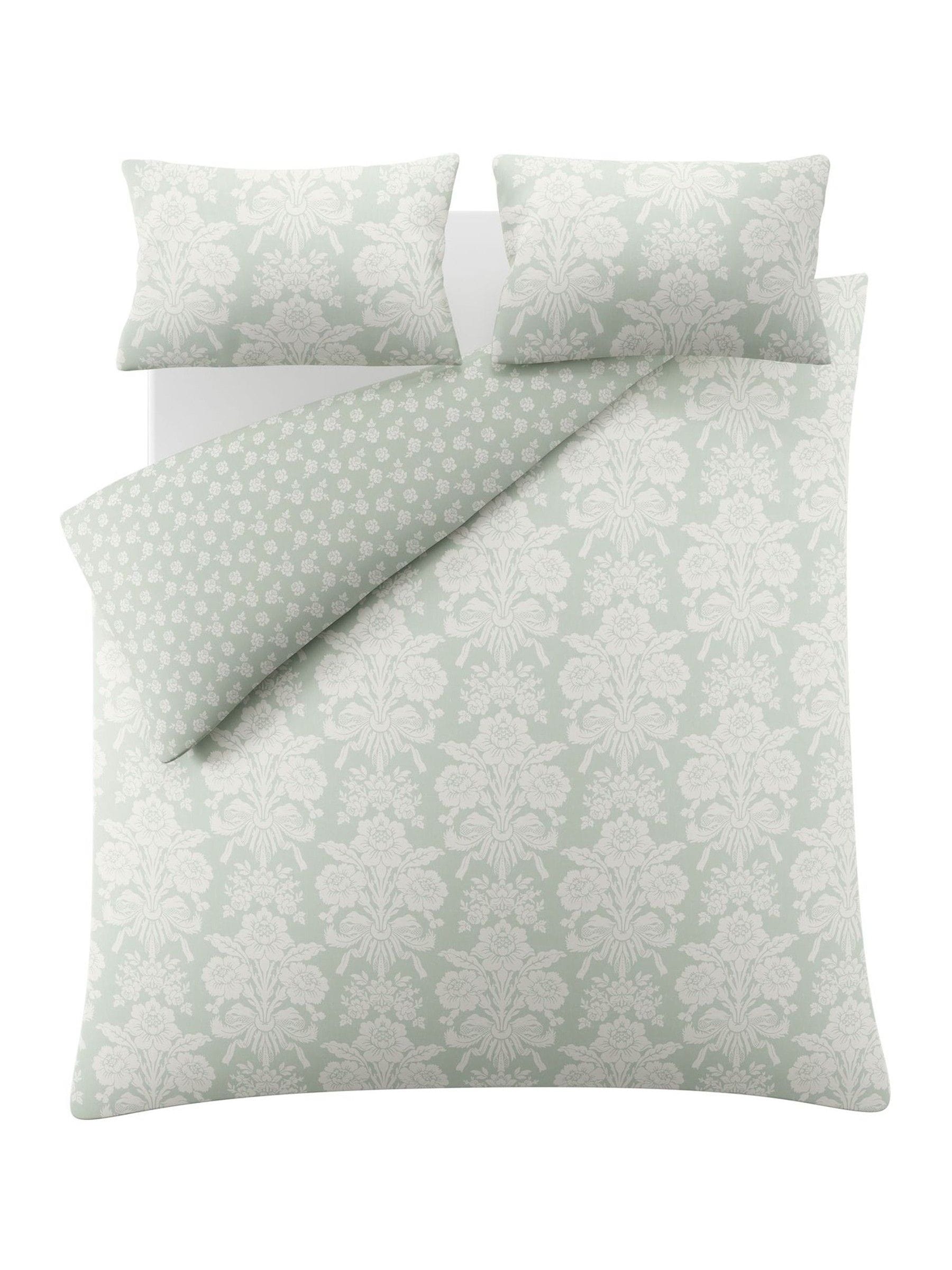 Laura Ashley Tatton green duck egg duvet cover and pillowcase set, UK version