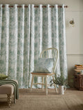 Laura Ashley dark sage Tuileries eyelet curtains, imported from the UK