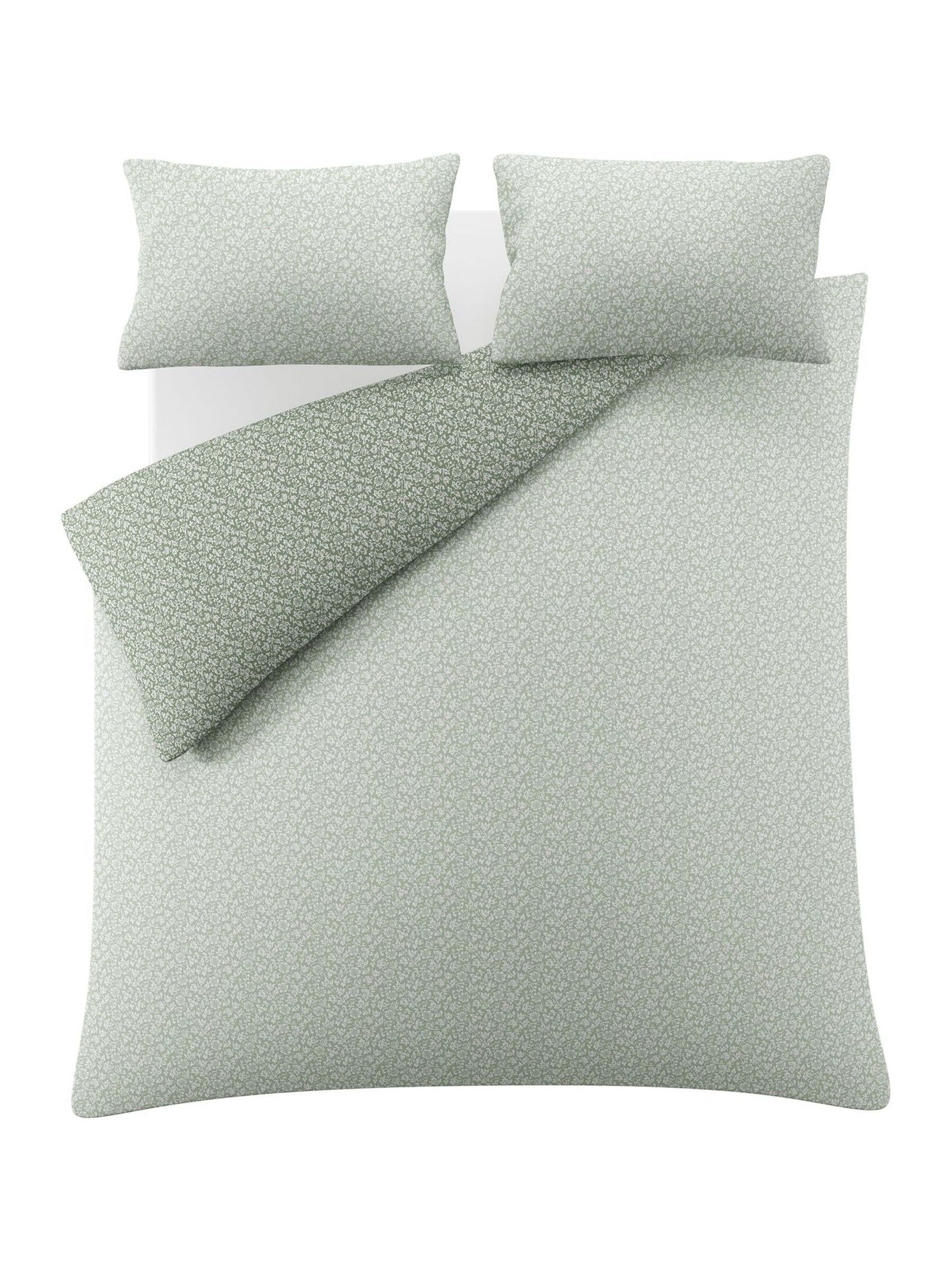 Laura Ashley Green Sage Sweet Alyssum duvet cover and pillowcase set, UK version