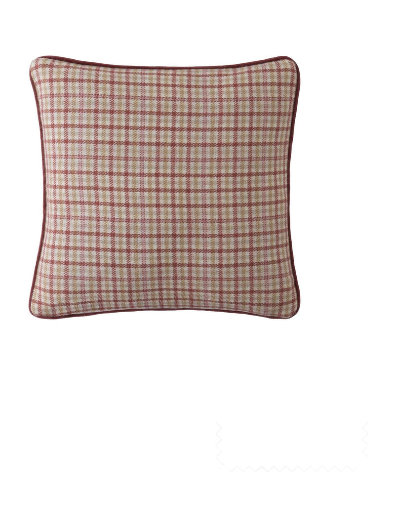 Laura Ashley Orange Russet Padbury Check cushion - British product