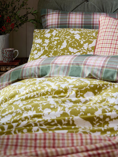 Next Laura Ashley Green Olive Litton Duvet Cover and Pillowcase Set- Buy online at McGrocer