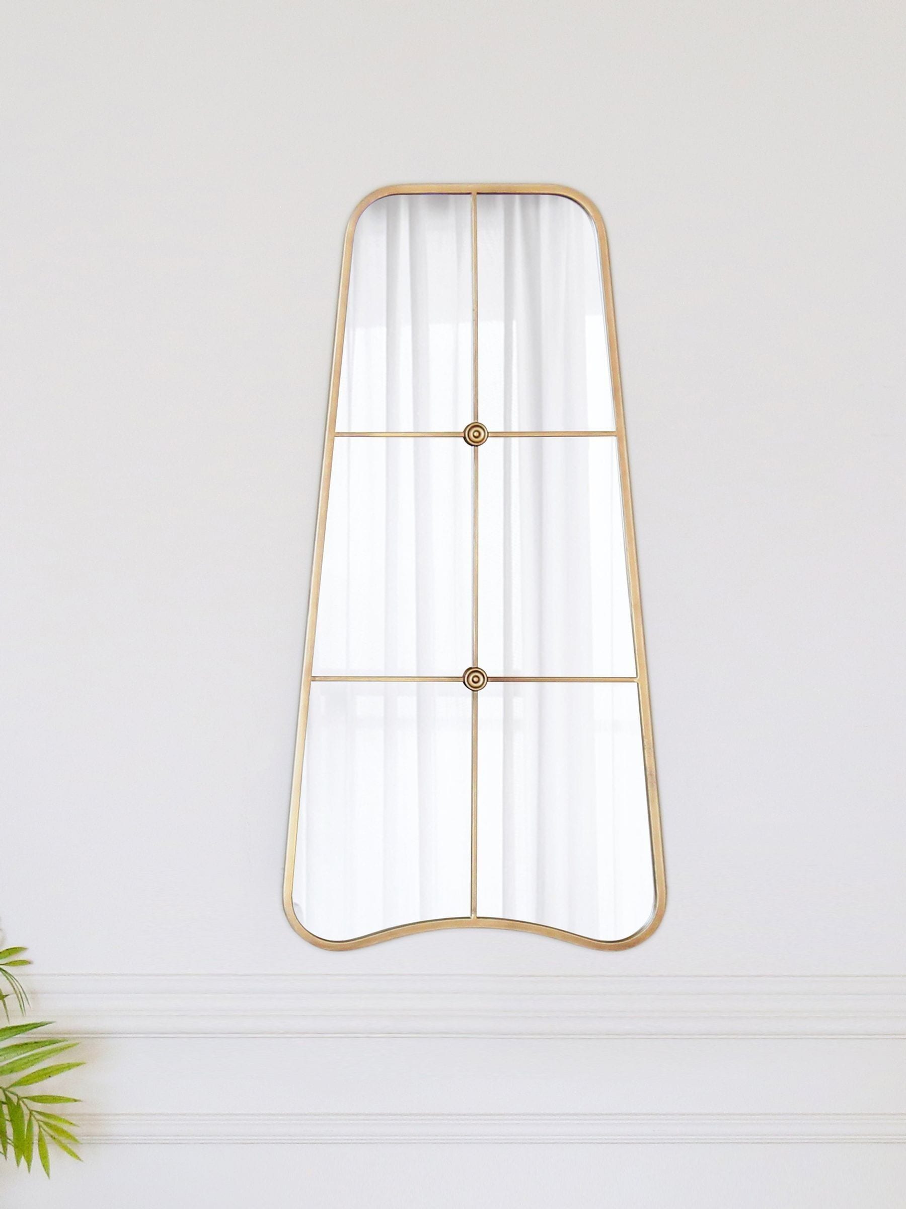 Charles Bentley Gold Copenhagen Shaped Garden Mirror 100cm x 50cm - British product
