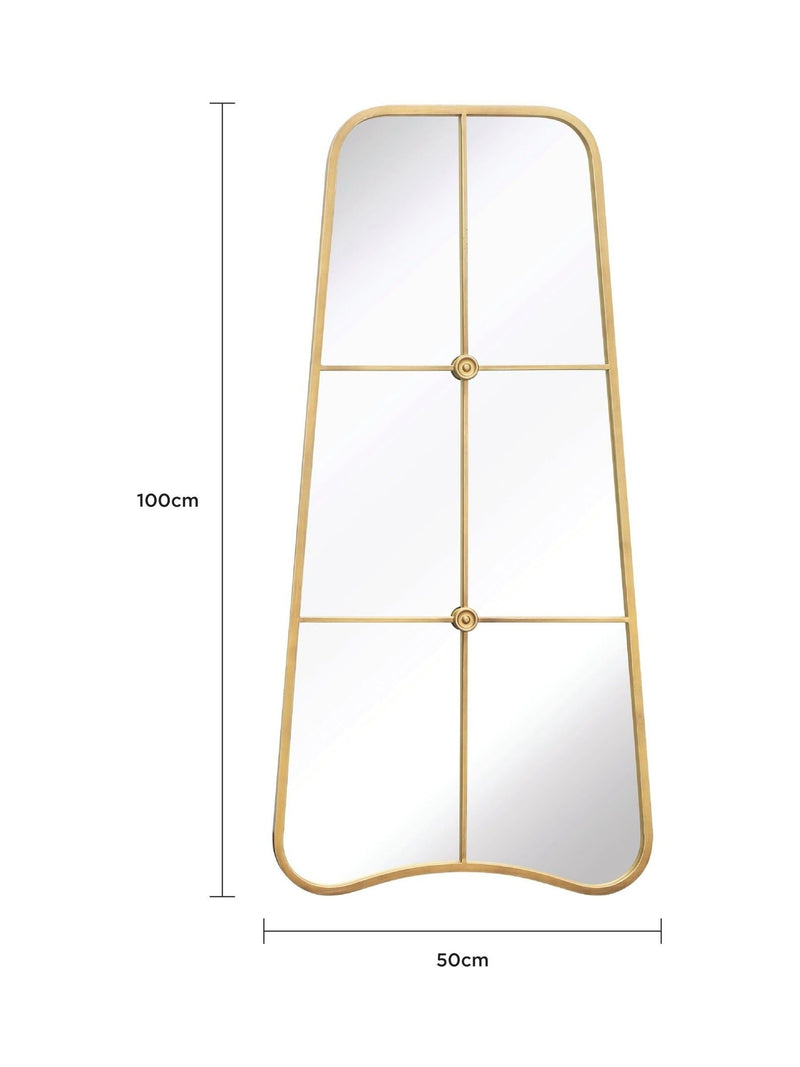 Charles Bentley Gold Copenhagen Shaped Garden Mirror 100cm x 50cm - British product
