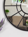 Charles Bentley Black Buttermere garden mirrored wall clock ONE - British product