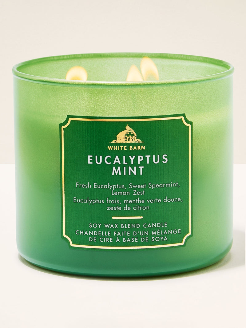 Bath & Body Works Eucalyptus Mint 3 Wick Candle 411g