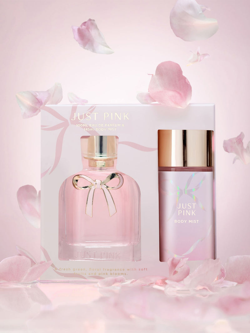 Just Pink Eau de Parfum 30ml and Body Mist 75ml, imported from the UK
