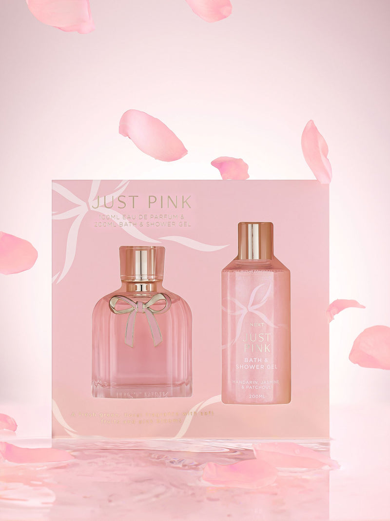 Just Pink perfume and shower gel gift set 100ml 200ml, imported from the UK