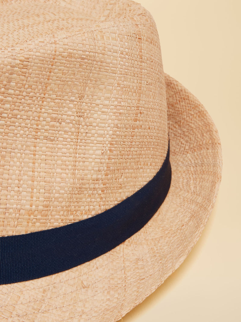 Joules Halstow natural trilby hat straw, imported from the UK