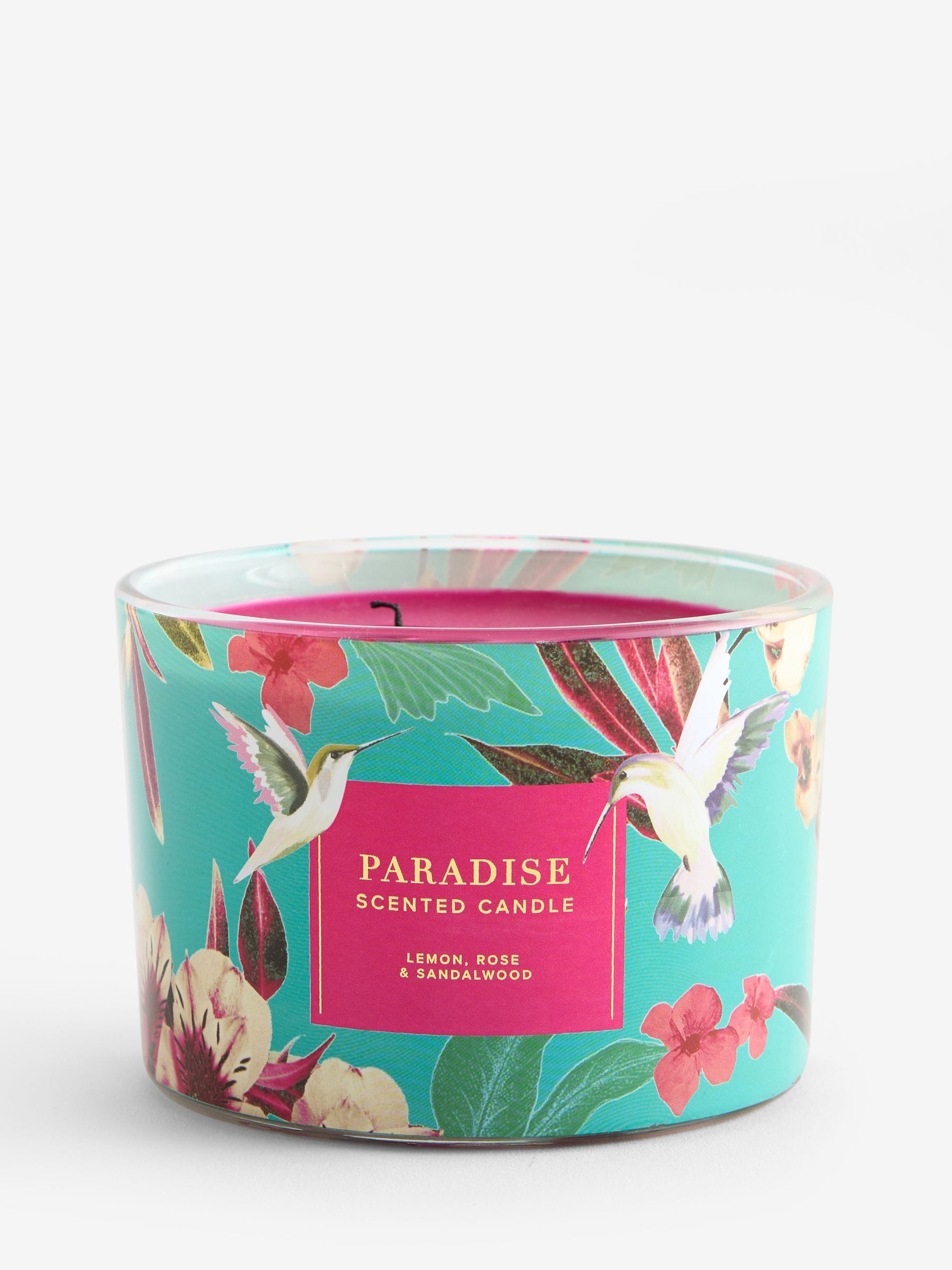 Just Pink Paradise 3 wick candle with exotic fragrance, UK version