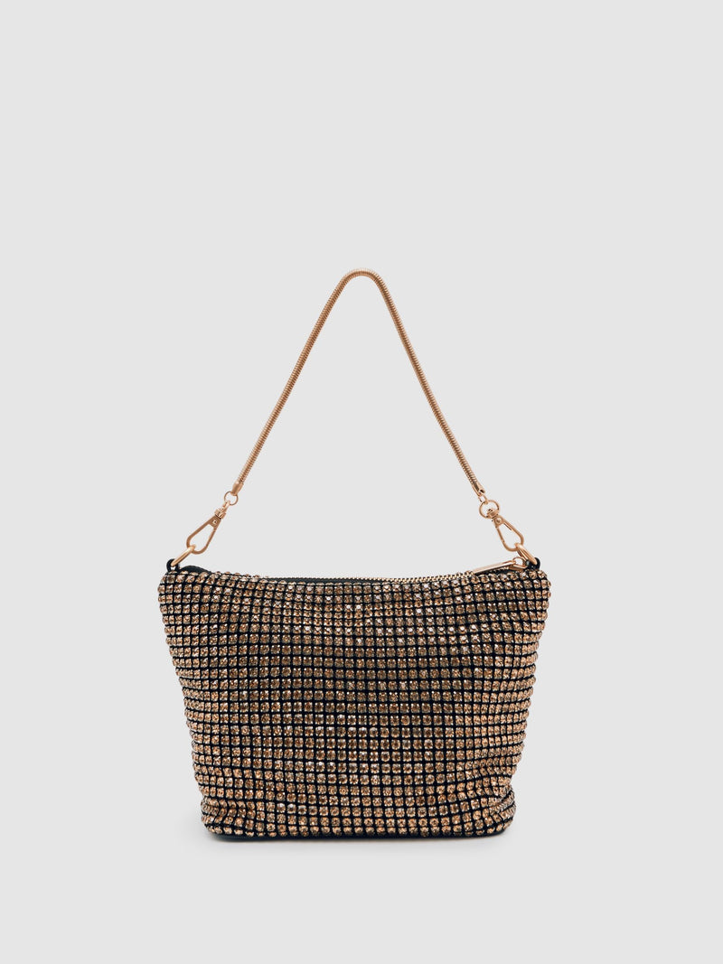 Reiss gold Leah crystal bracelet pouch bag, UK version