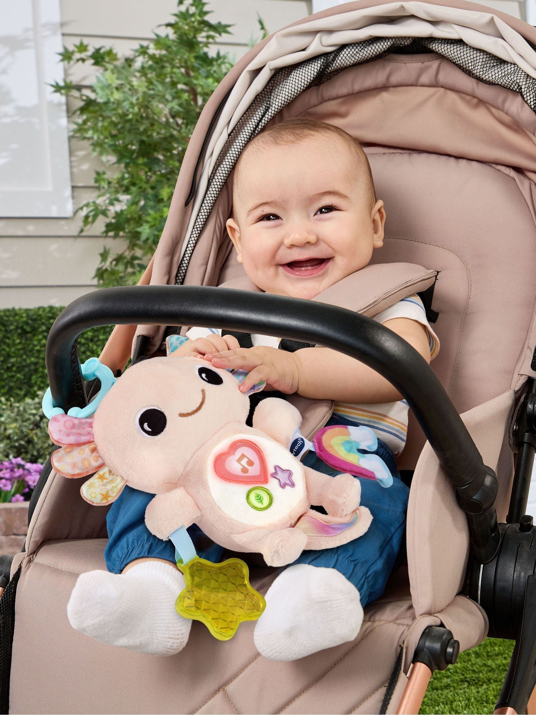 V-Tech Rainbow Lights Axolotl soft toy for babies, UK version