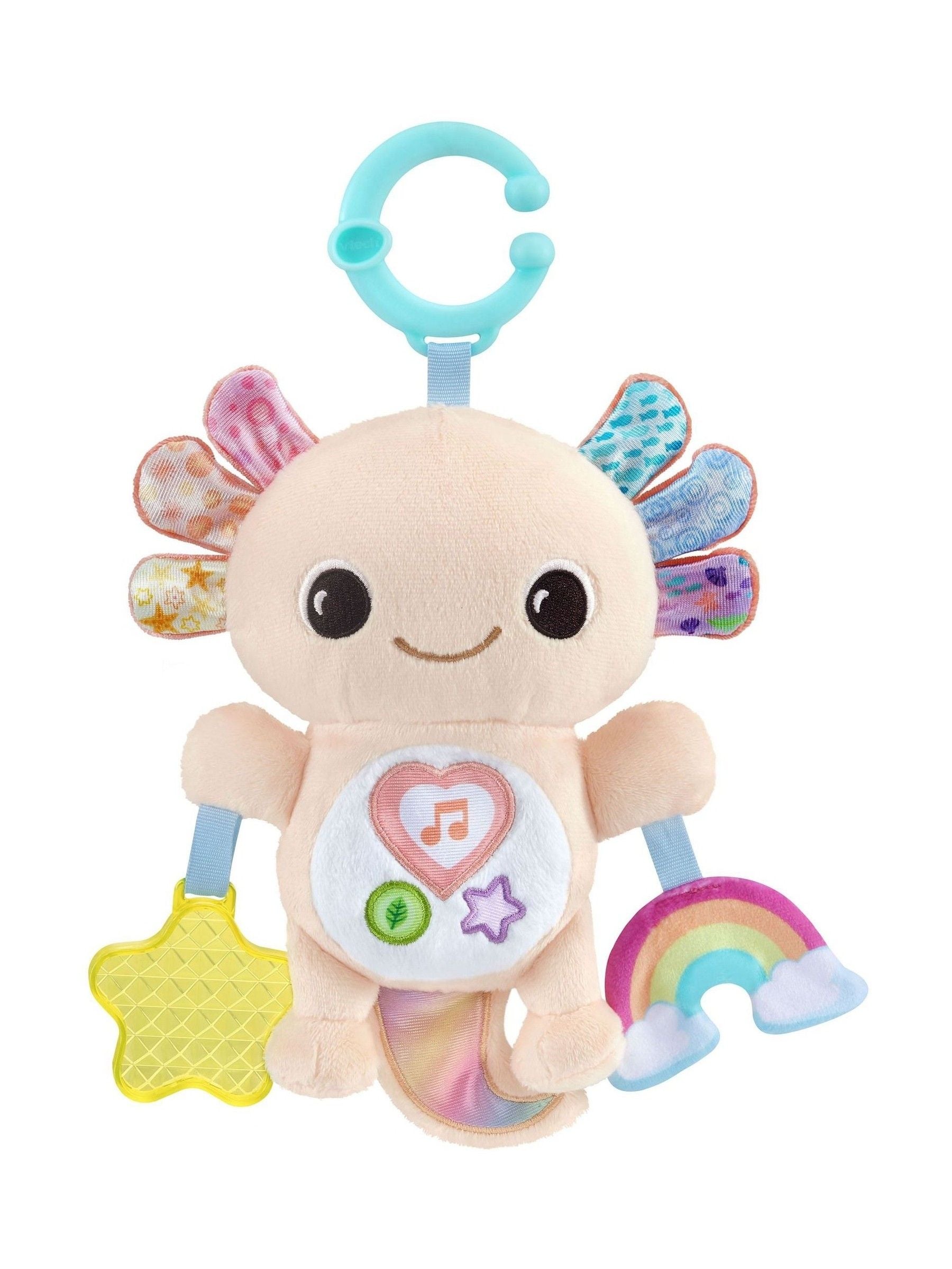V-Tech Rainbow Lights Axolotl soft toy for babies, UK version