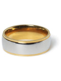 Silver tone stainless steel two tone band ring (British brand)