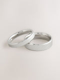 Silver Tone Stainless Steel Etched Band Ring Pack