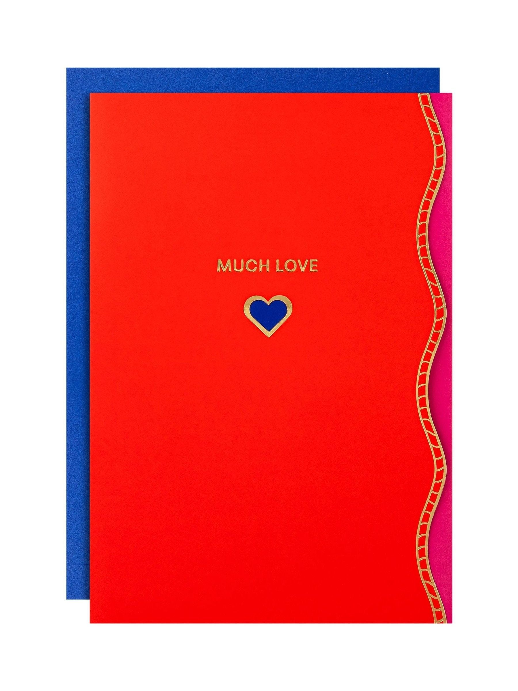 Hallmark Much Love Red Blue Vivid Aura greeting card 17.3x11.9cm, UK version