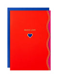 Hallmark Much Love Red Blue Vivid Aura greeting card 17.3x11.9cm, UK version