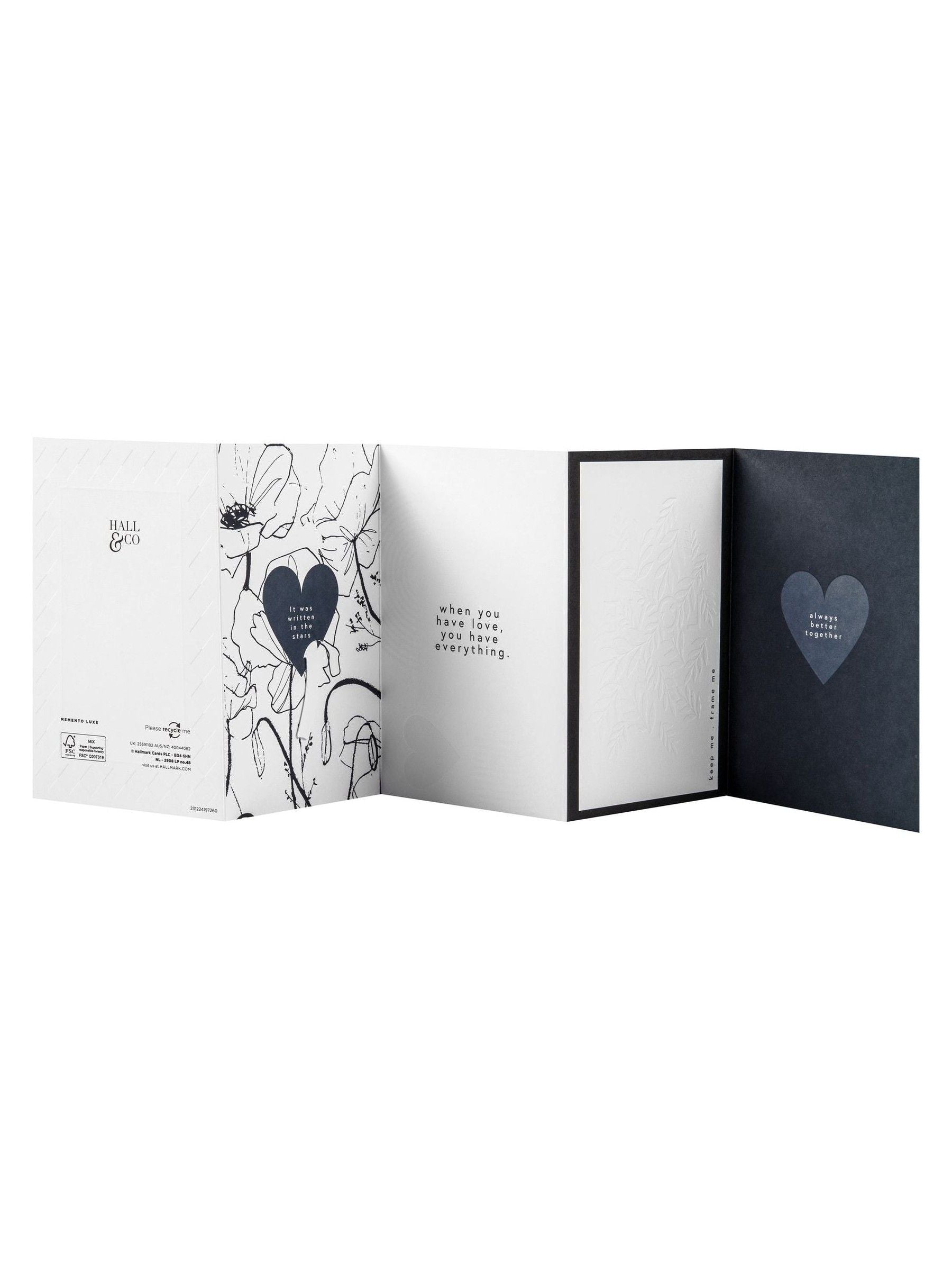 Hallmark Black White Gold Premium Love Card - Memento Luxe