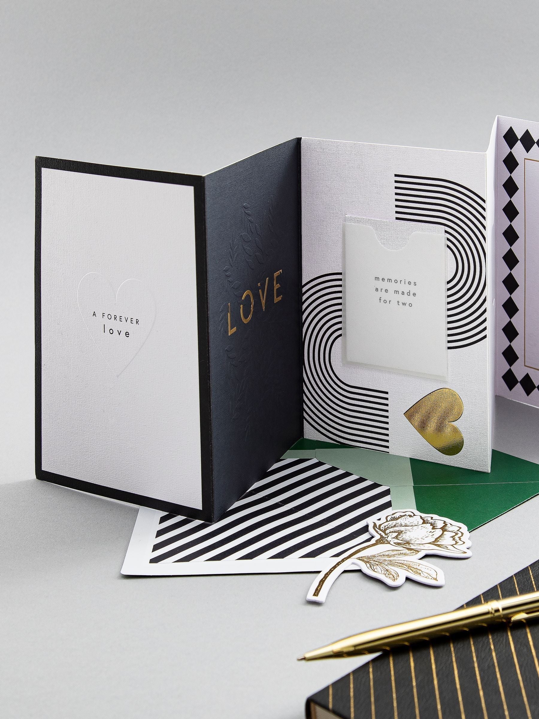 Hallmark Black White Gold Premium Love Card - Memento Luxe