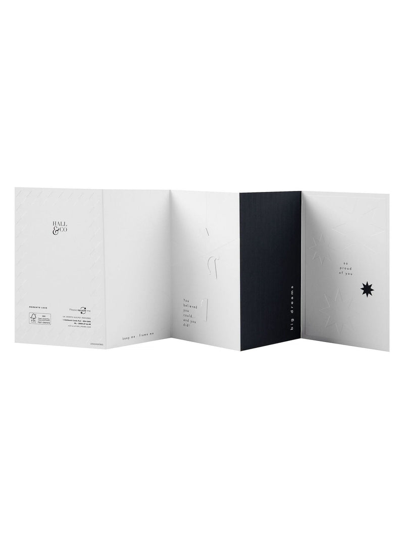 Hallmark Memento Luxe congratulations card black white gold design, UK version
