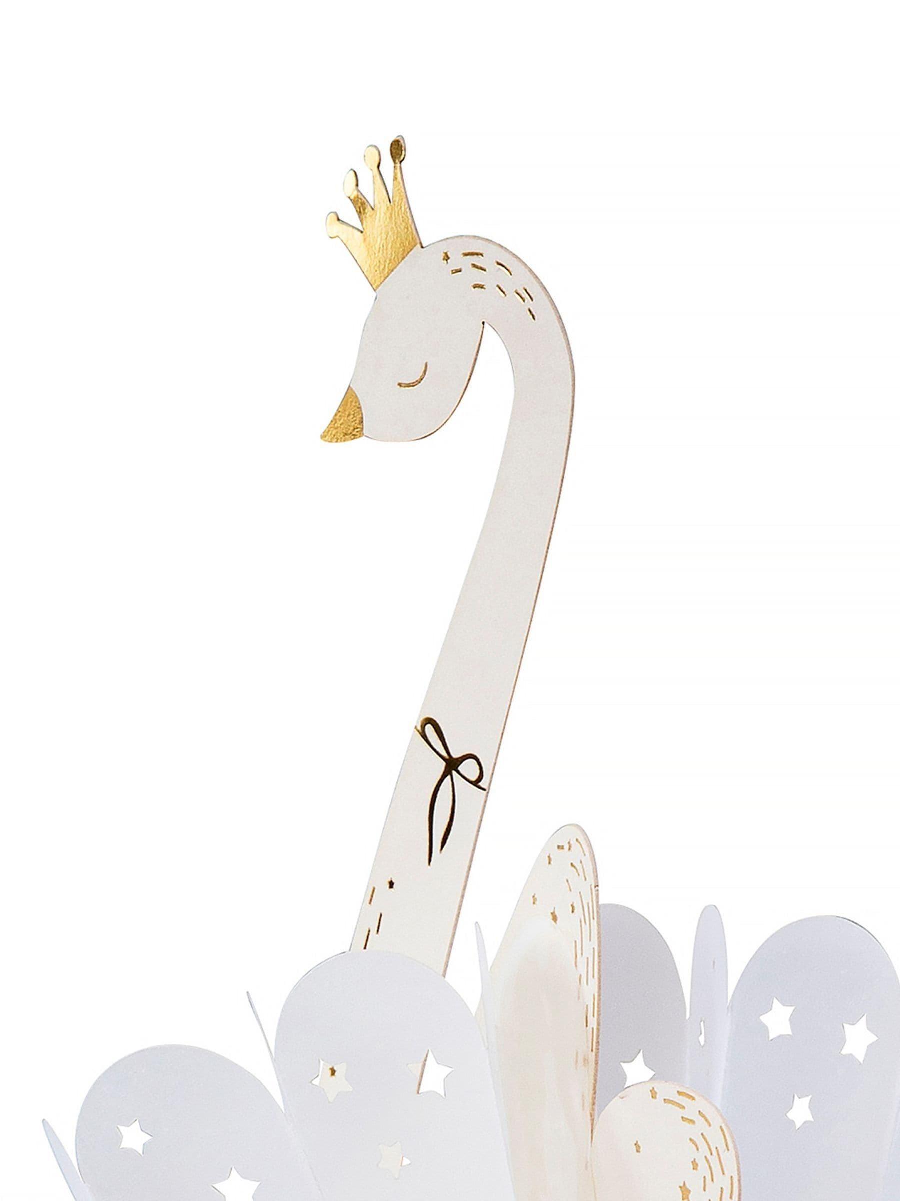 Hallmark white gold premium 3D white swan greeting card 17.3x11.9cm, UK version