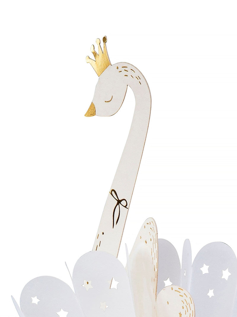 Hallmark white gold premium 3D white swan greeting card 17.3x11.9cm, UK version