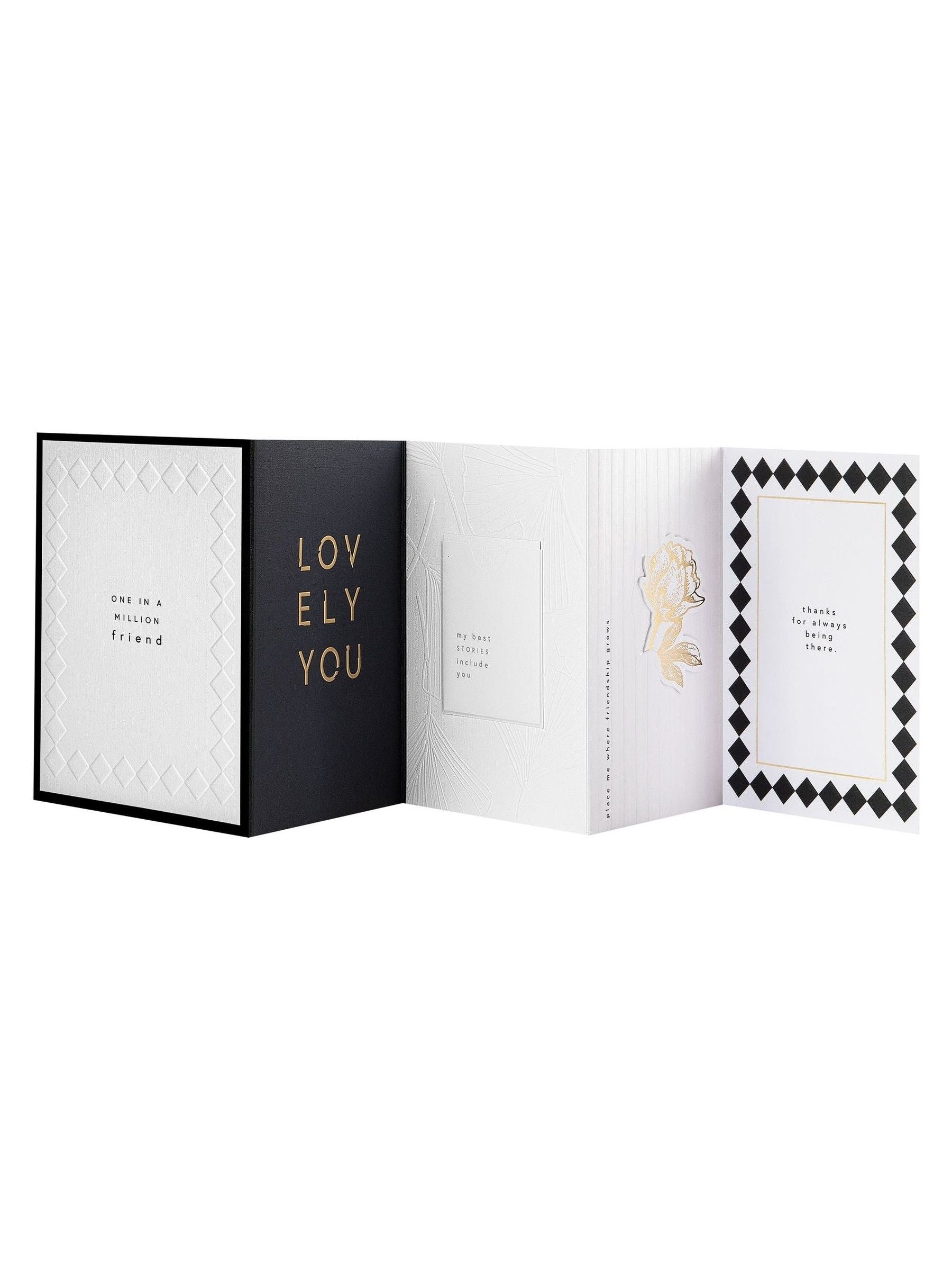 Hallmark Black White Gold Thank You Card Me Luxe 17.3cm x 11.9cm, UK version