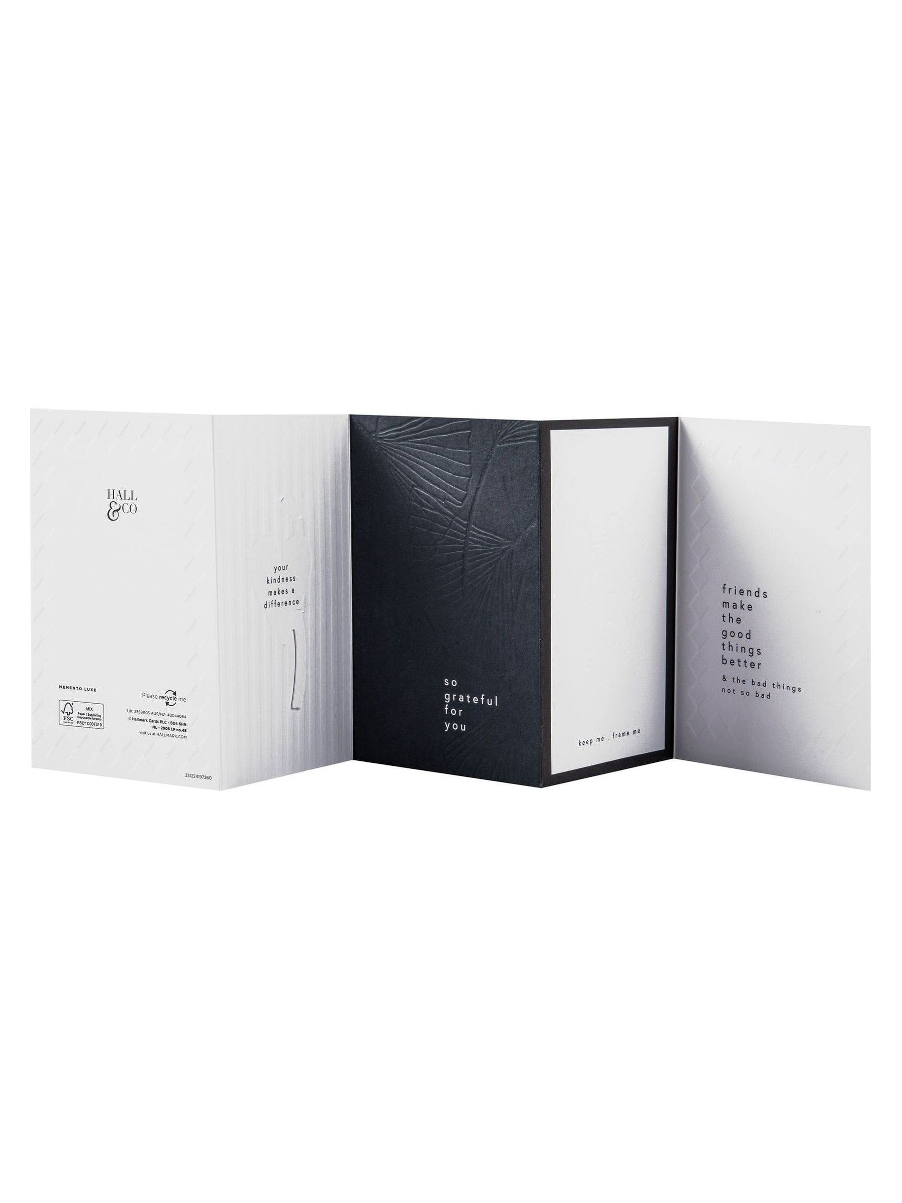 Hallmark Black White Gold Thank You Card Me Luxe 17.3cm x 11.9cm, UK version