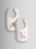 JoJo Maman Bébé cream hedgehog and bunny bibs 2-pack, UK version