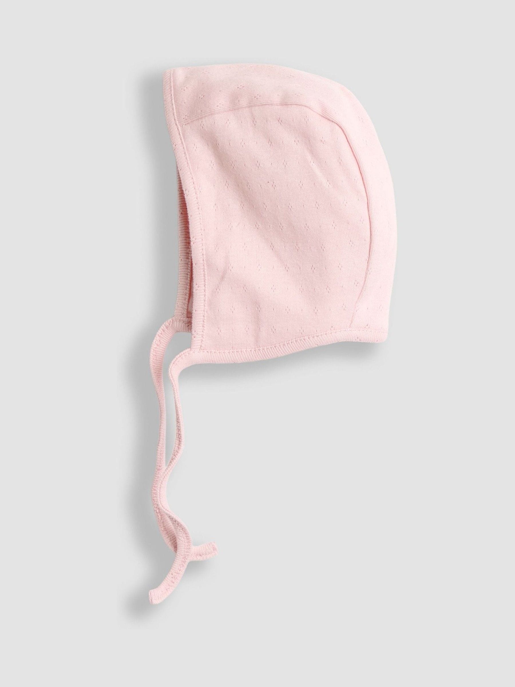 JoJo Maman Bébé pink pointelle bonnets 2-pack, UK version